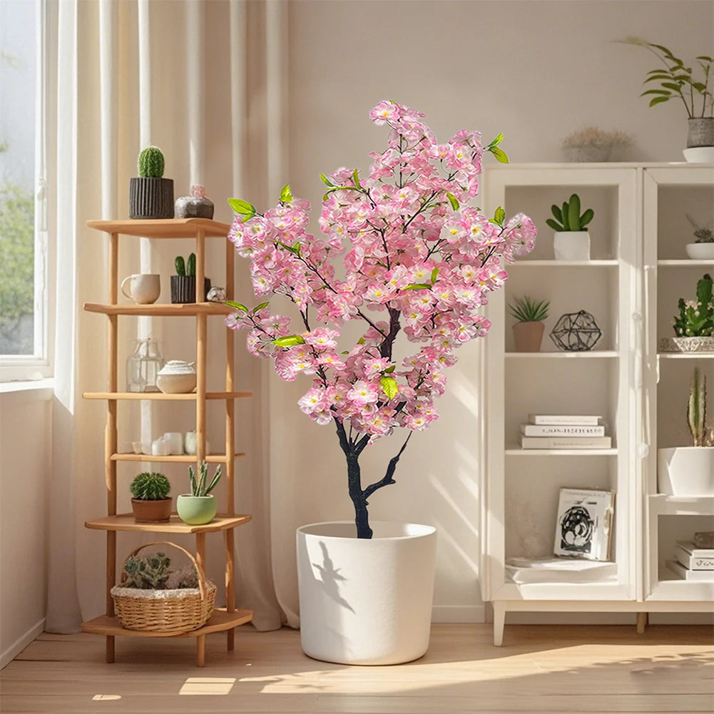 Artificial Tall Faux Cherry Blossom Tree With Pot