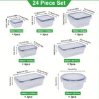 48Pcs BPA-Free Food Storage Airtight Containers & Lids Set