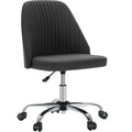 Armless Small Desk Office Chair Cute Vanity Swivel Chair with Back Modern Fabric with Wheels