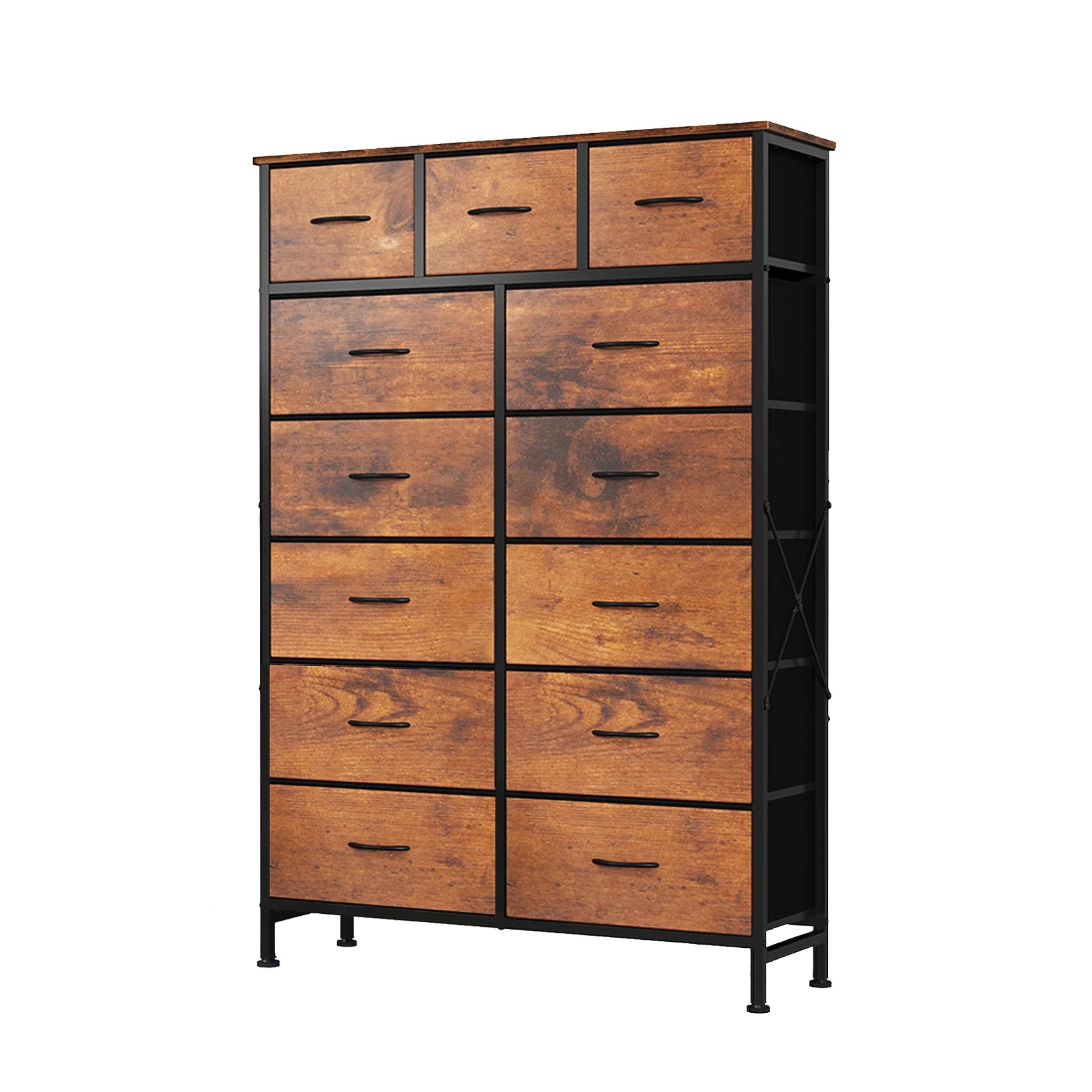 13 Fabric Drawers Cabinet Storage Organizer Adjustable Feet Steel Frame