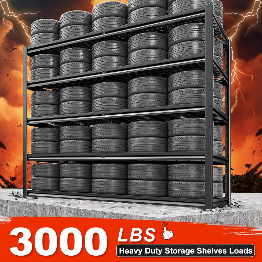 78" H Garage Shelving 3000LBS Heavy Duty Storage Shelves Adjustable 5 Tier Metal Shelving Unit for Storage Rack Storage