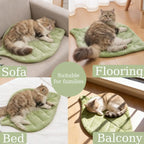 Self Warming Cat Leaf Mat, Soft Fleece & Foil Insulation, 26.5"x20.5" All-Season Pet Bed