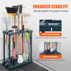 10 Slots Yard Garden Tool Organizer Long-Handle Tool/Rake/Broom Tower Storage Rack