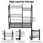 Freestanding Metal Garage Tool Organization Cart on Wheels
