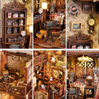 DIY Wooden Puzzle Miniature House Kit For Bookshelf Room Decoration