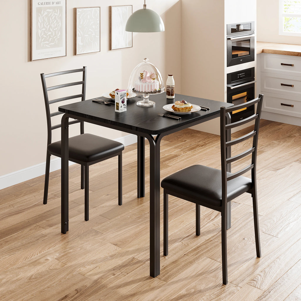 Small Dining Table Set With 2 Upholstered Chairs