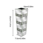 Modern Floor Flower Vase Decorative Crystal Silver Standing Mirrored  Arrangement