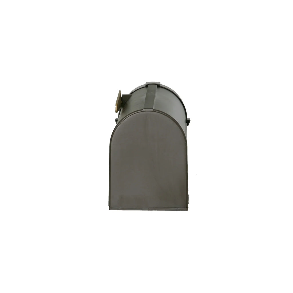 Outdoor Plastic Post Mount Mailbox in Bronze, Weather Resistant for Curbside Home Use, Durable Heavy Duty Plastic Mailbox with Large Capacity for Letters, Magazines & Small Parcels,