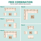 7Piece Patio Furniture Set, All Weather Wicker Patio Conversation Sectional
