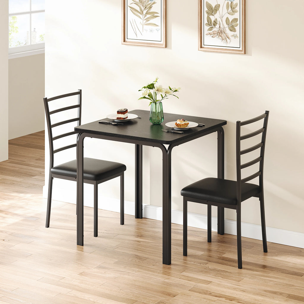 Small Dining Table Set With 2 Upholstered Chairs
