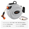 Retractable Hose Reel 180° Swivel Bracket Wall-Mounted with 9-Pattern Nozzle Automatic Rewind