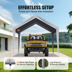 Carport Replacement Canopy Cover Heavy-Duty Waterproof & UV Protected with Ball Bungees