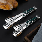 2pcs Outdoor Bbq Tong Set Multi-function Stainless Steel Cooking Tongs for Grilling Steak, Bread, and Buffet