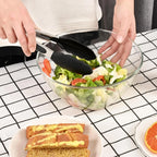 Black Stainless Steel Tongs Set – 7”, 9” & 12” Heat Resistant with Silicone Tip, Pull Lock, Black – Set of 3