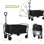 Heavy Duty Foldable, Portable Wagon for Groceries, Beach with All-Terrain Wheels  Drink Holders,