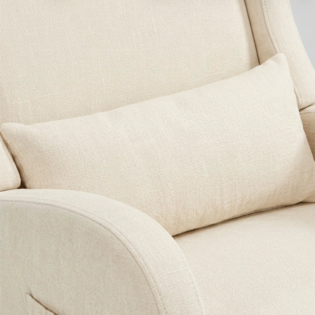 Nursery Rocking Chair, Upholstered Glider Rocker with Adjustable Footrest & Side Pocket,