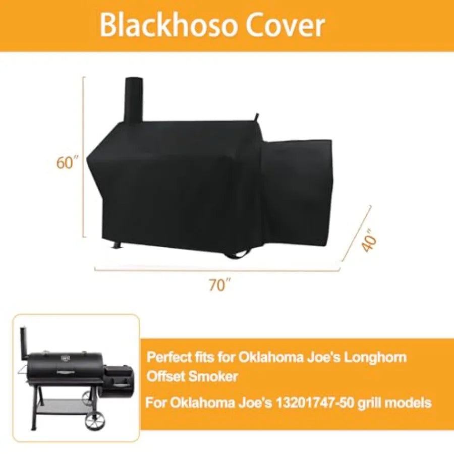 Grill Cover for Oklahoma Joe's Longhorn Offset Smoker Heavy Duty Waterproof UV Resistant