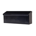 Townhouse galvanized steel small wall-mount mailbox in black for residential outdoor use with rust-resistant finish
