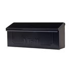Townhouse galvanized steel small wall-mount mailbox in black for residential outdoor use with rust-resistant finish