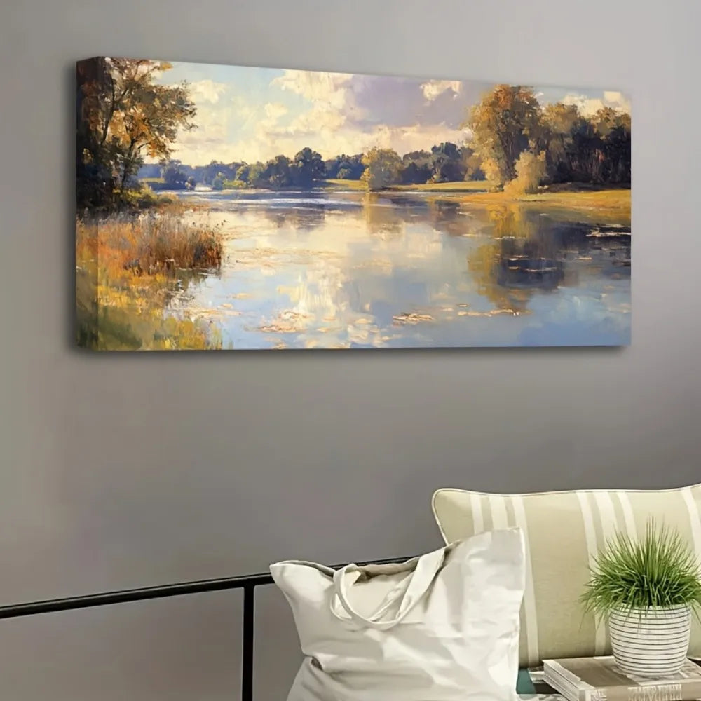Natural landscape oil painting, Victorian style wall decoration,