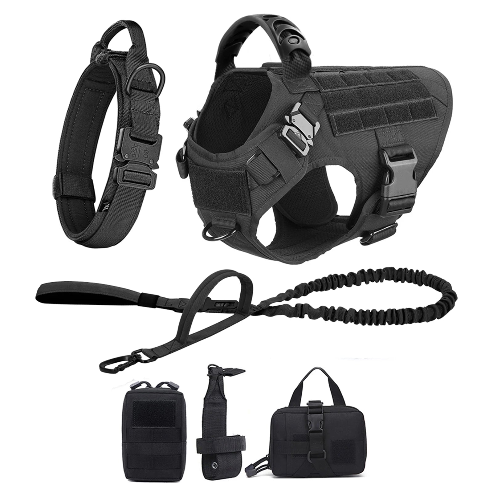 Large Dog Harness And Leash Set Malinois Training Walking Vest And Collar For Medium Large Dogs