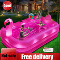Solar Flamingo Inflatable Pool with Lights,