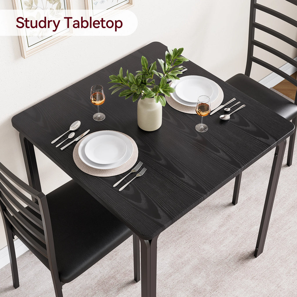 Small Dining Table Set With 2 Upholstered Chairs