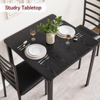 Small Dining Table Set With 2 Upholstered Chairs