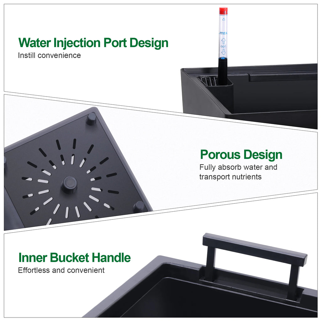 2pcs Outdoor Indoor Planter Pots with Drainage Holes Auto Watering,
