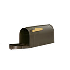 Outdoor Plastic Post Mount Mailbox in Bronze, Weather Resistant for Curbside Home Use, Durable Heavy Duty Plastic Mailbox with Large Capacity for Letters, Magazines & Small Parcels,