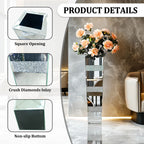 Modern Floor Flower Vase Decorative Crystal Silver Standing Mirrored  Arrangement