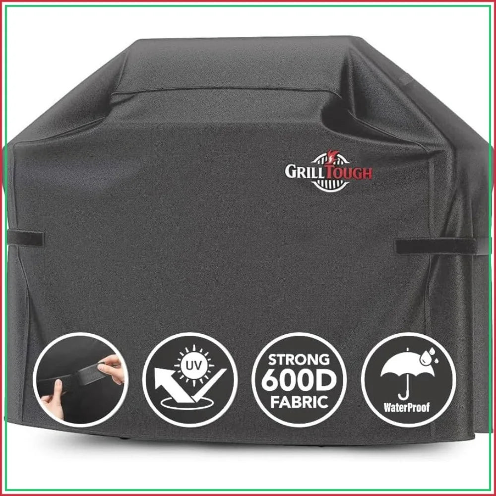 72 Inch Heavy Duty BBQ Grill Cover - Waterproof, Weather Resistant, UV & Fade Resistant with Adjustable Straps for Gas Grills