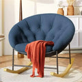Wide Comfy Saucer Nursery Rocking Chairs with Removable Cushion,