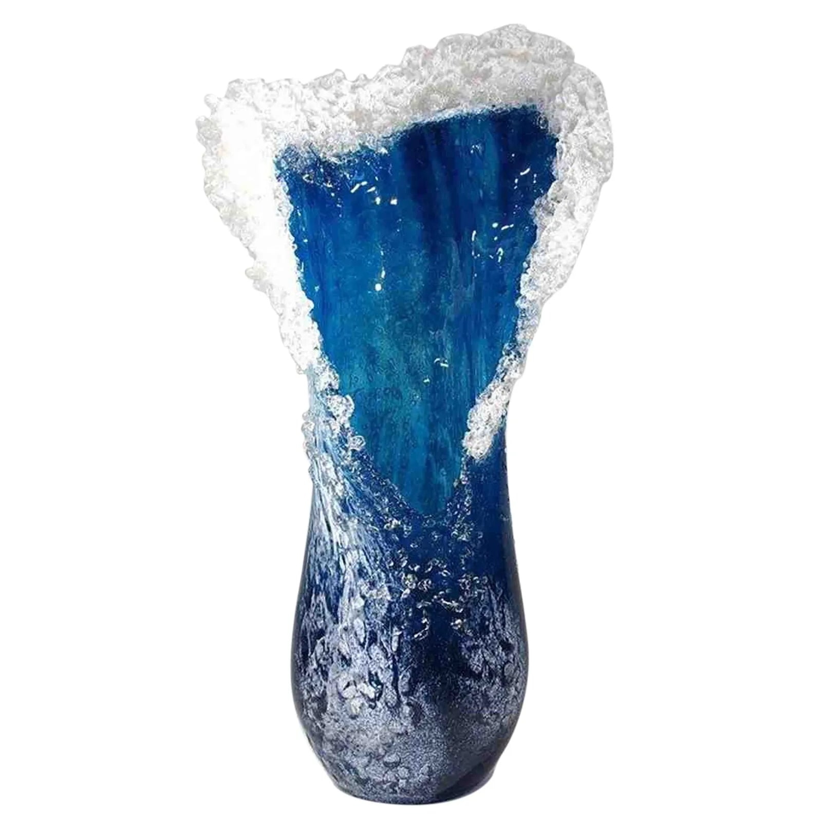 Sea Wave Vase Resin Blue Decoration