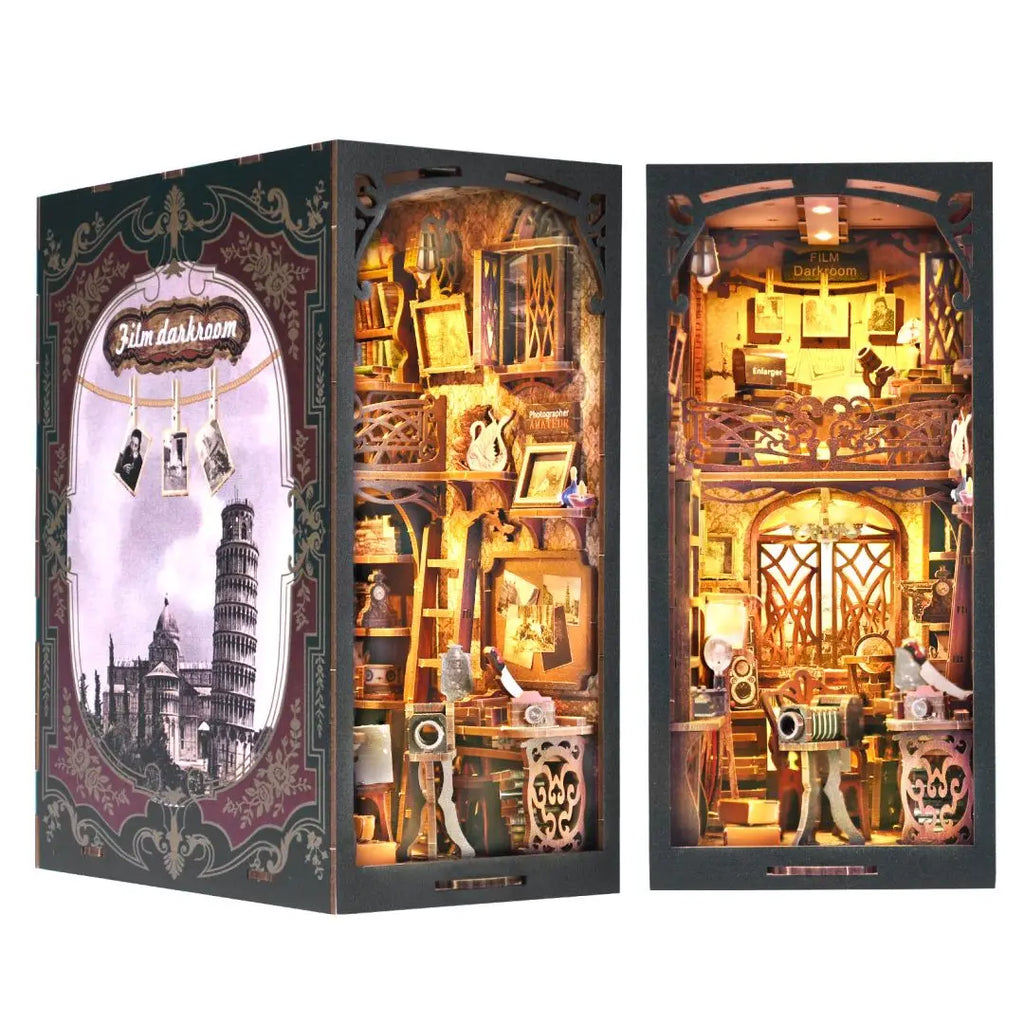 DIY Wooden Puzzle Miniature House Kit For Bookshelf Room Decoration