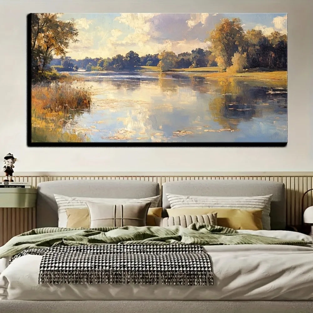 Natural landscape oil painting, Victorian style wall decoration,