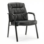 Heavy PU Leather Ergonomic Office Chair with Lumbar Support Padded Armrests Waiting Room Desk Chair Office