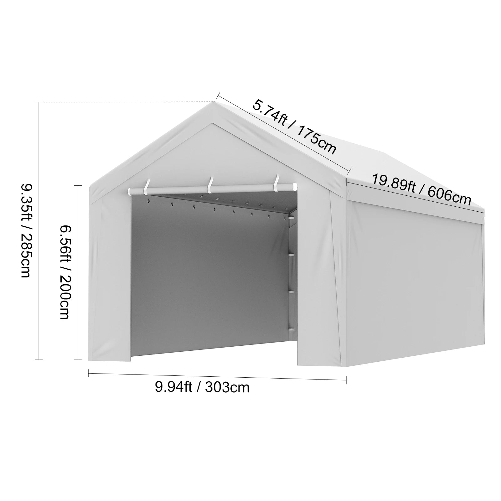 Carport Replacement Canopy Cover Heavy-Duty Waterproof & UV Protected with Ball Bungees