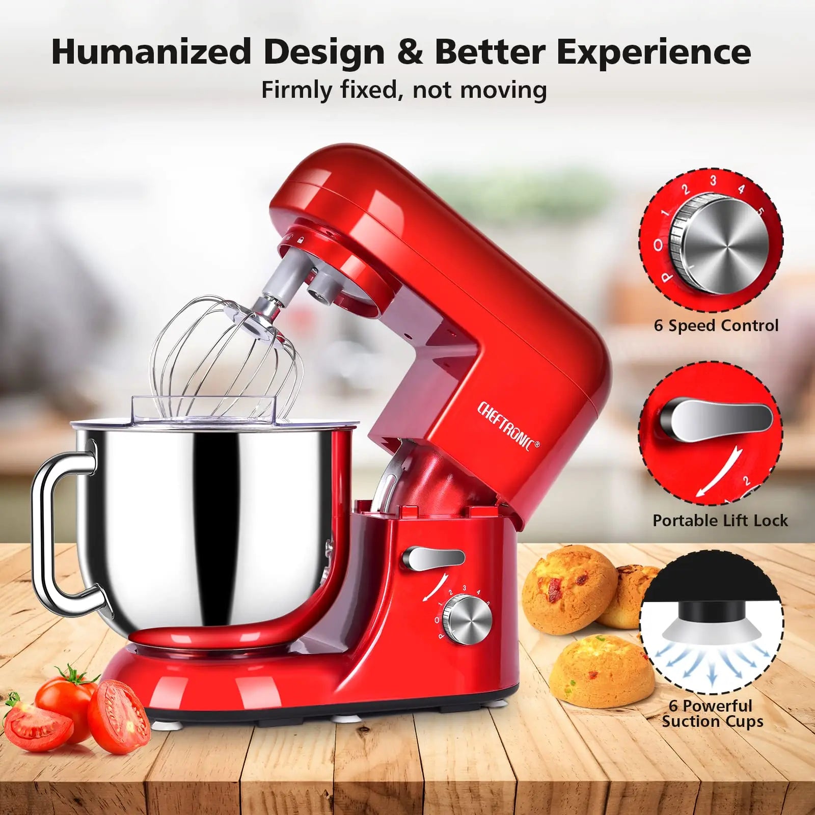 1pc Stand Mixer, 7 Quart Tilt-Head Electric 6-Speed, US Plug, Frother for milk