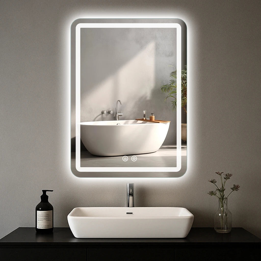 20x28 inch LED Bathroom Vanity Mirror with Backlit Lights Fogless Makeup Wall Mounted