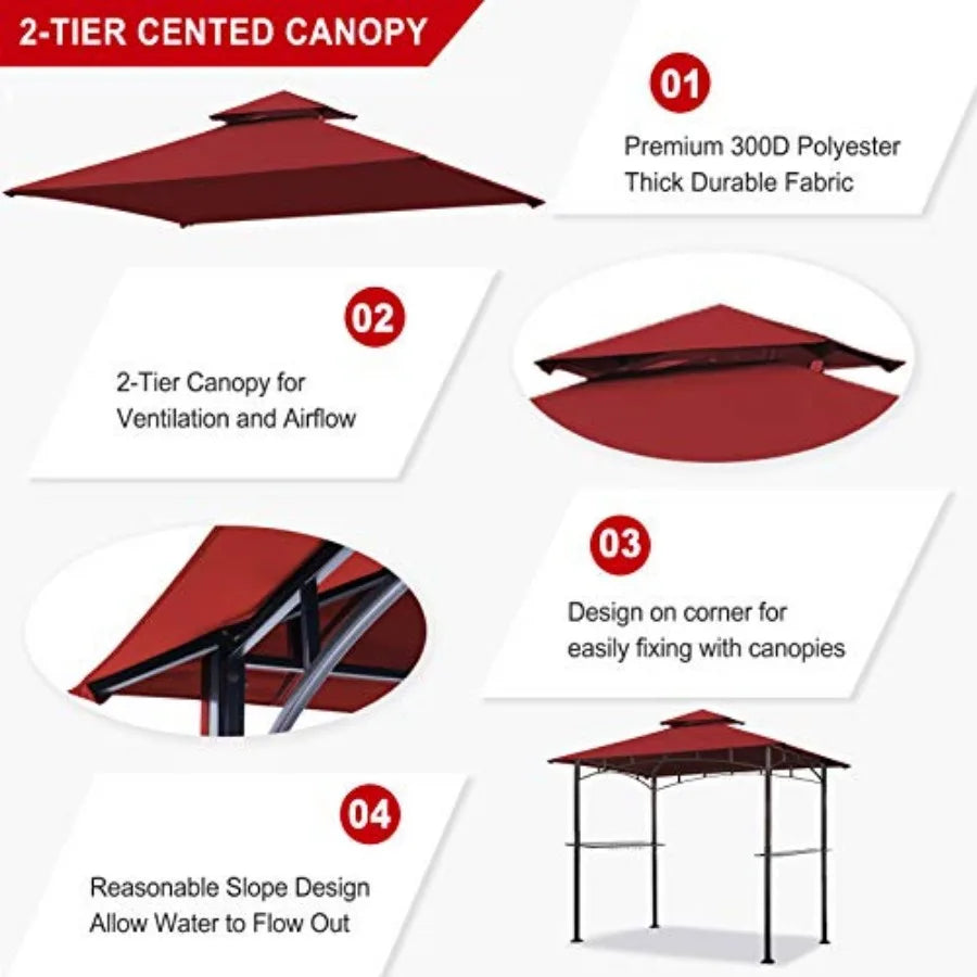 USA High Performance Grill Gazebo Replacement Canopy BBQ Gazebo Shelter Top