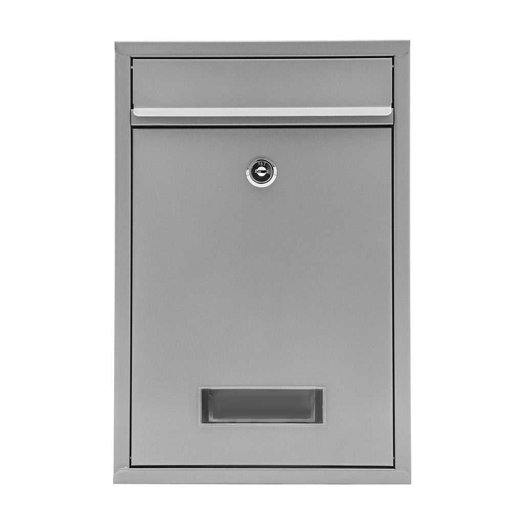 Stainless Steel Mail Letter Post Box Outdoor Wall Mounted Lockable Mailbox+2 Keys,