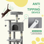 44In Tall Cat Tree Climbing Tower With Natural Sisal Scratching Posts