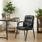 Heavy PU Leather Ergonomic Office Chair with Lumbar Support Padded Armrests Waiting Room Desk Chair Office