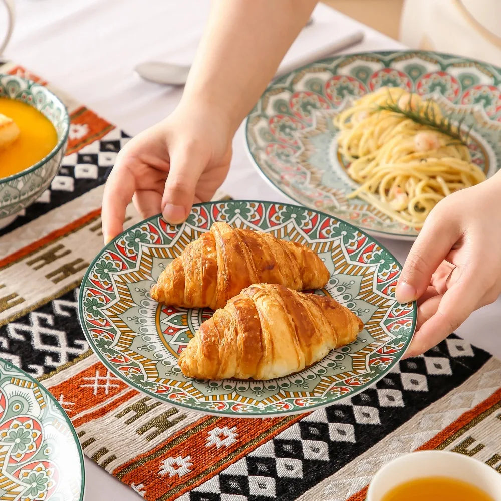 Vancasso Bohemian Mandala Patterned Ceramic 16PCS Porcelain Dinnerware Set