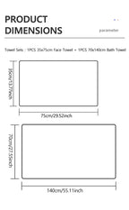Fleece Thick Bath Towel Set, Solid Color, Soft and Absorbent,