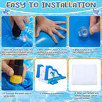 125-Inch Extra-Long Inflatable Dolphin Pool Slide for Summer Swimming Fun, Play Toy for Adults
