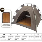 Portable Cat Tent Bed Breathable Oxford Pet House with Double-sided Mat Summer Cooling