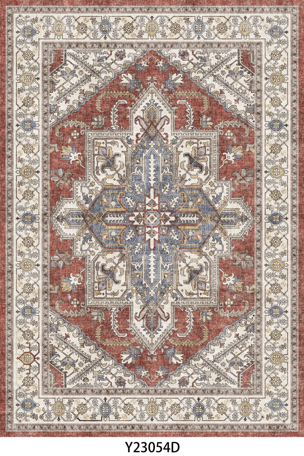 Retro Turkish Persian Vintage Washable Area Rug
