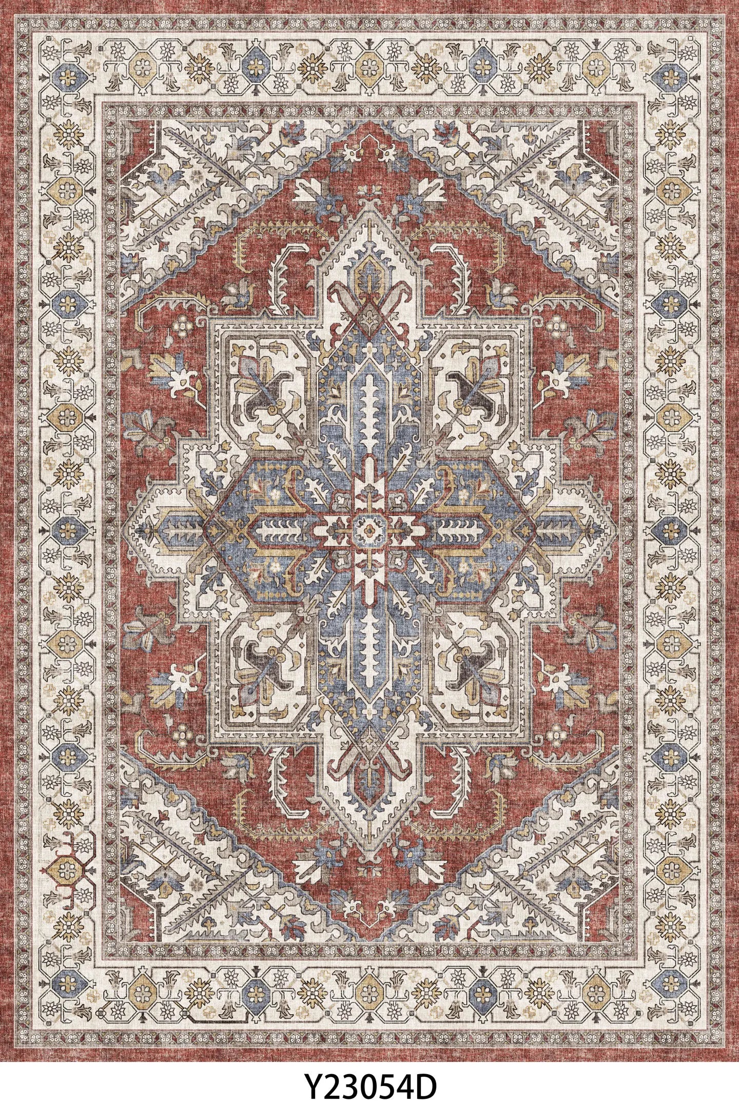 Retro Turkish Persian Vintage Washable Area Rug